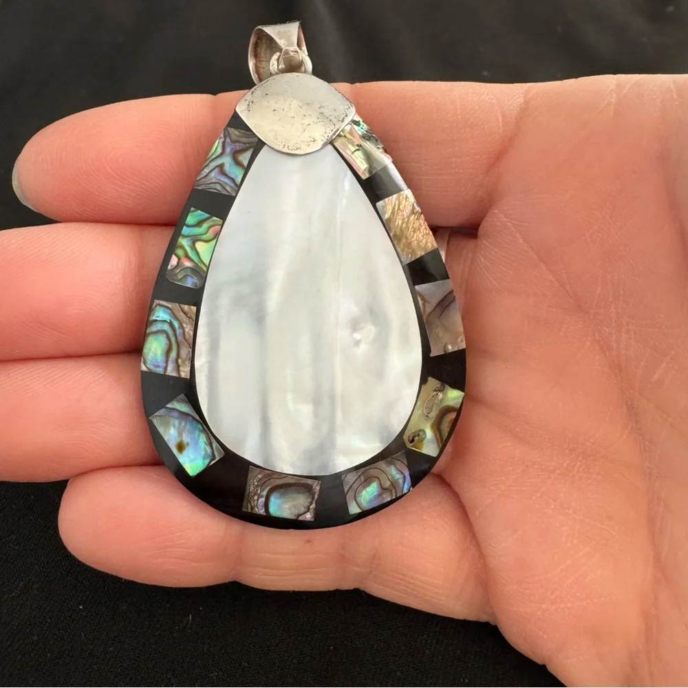 Signed Larry Sandoval Abalone Pendant